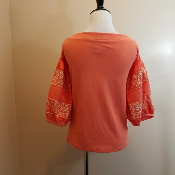 ✨HP✨Free People Rock With It Off Orange Shoulder Top L - Picture 5 of 9